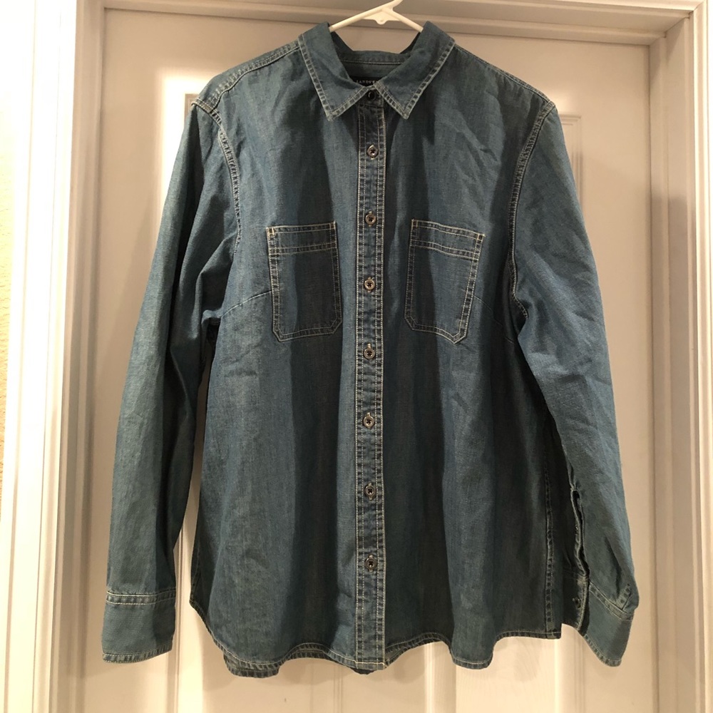 Lands End denim button down - worn once